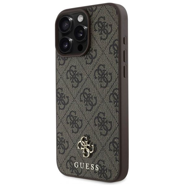 Guess Coque 4G Metal Logo MagSafe Apple iPhone 16 Pro - Marron