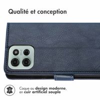 imoshion Étui de télephone portefeuille de luxe Motorola Moto G75 5G - Bleu foncé