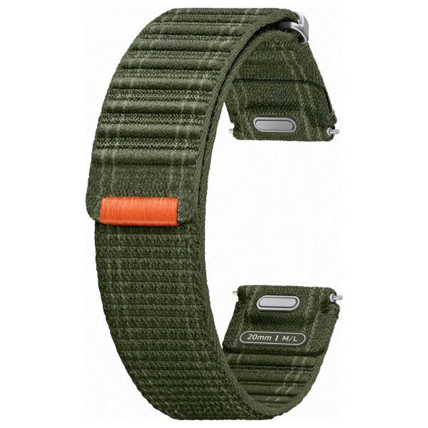 Samsung Bracelet en tissu original Samsung Galaxy Watch 4 / 5 / 6 / 7 / FE (20 mm) - Taille M/L - Khaki