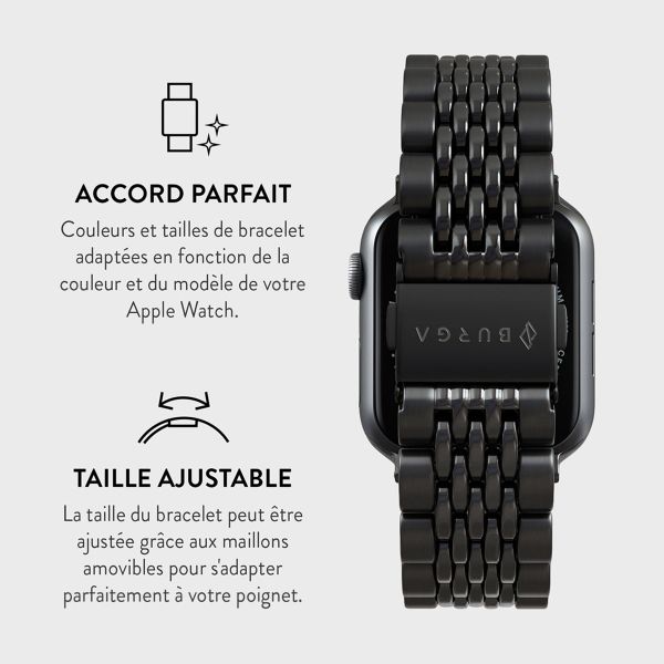 Burga Bracelet acier Apple Watch | 44/45/46/49 mm - Noir