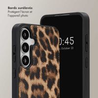 Selencia Coque de télephone Nova avec cordon et porte-cartes Samsung Galaxy S25 FE - Leopard