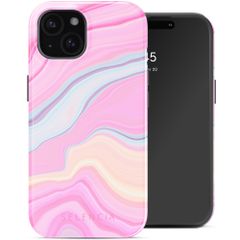 Selencia Coque arrière Vivid avec MagSafe Apple iPhone 15 - Pastel Lipstick Marble