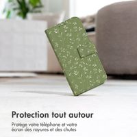 imoshion Étui de télephone portefeuille Design Samsung Galaxy A55 - Green Flowers