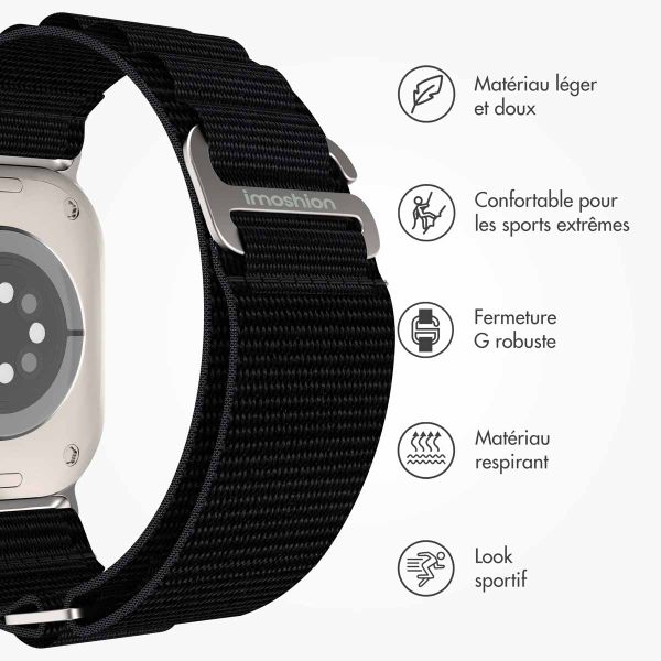 imoshion Bracelet en nylon Alpine Apple Watch | 38/40/41/42 mm - Noir