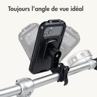 imoshion Support de téléphone premium pour vélo - Résistant aux éclaboussures - Rotation à 360° - Universel - Noir