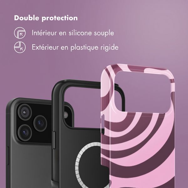 Selencia Coque arrière Vivid avec MagSafe Apple iPhone 18 Pro / 17 Pro - Wavy Swirl Pink Plum