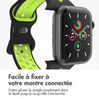 imoshion Bracelet Sport⁺ en silicone Apple Watch | 44/45/46/49 mm - Taille M/L - Black & Yellow