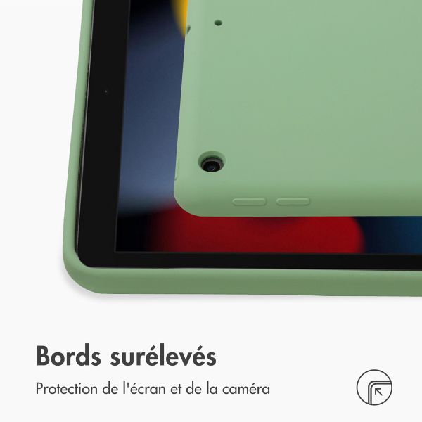 Accezz Coque Liquid Silicone Apple iPad 9 (2021) 10.2 pouces / iPad 8 (2020) 10.2 pouces / iPad 7 (2019) 10.2 pouces - Vert clair