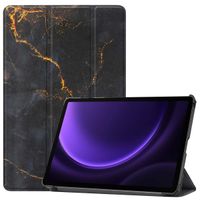 imoshion Coque tablette Design Trifold Samsung Galaxy Tab S9 11.0 pouces / S10 Lite / S10 FE / S9 FE 10.9 pouces - Black Marble