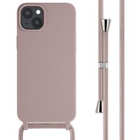 imoshion Coque en silicone avec cordon Apple iPhone 15 Plus - Sand Pink