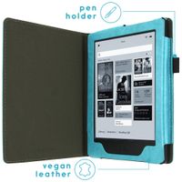 imoshion Étui de liseuse portefeuille en cuir végan Kobo Aura H2O - Bleu clair