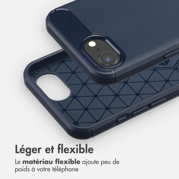 imoshion Coque Brushed Apple iPhone 17e / 16e - Bleu foncé