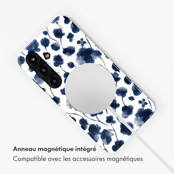 Selencia Coque arrière Vivid avec MagSafe Samsung Galaxy S25 - Midnight Blossom