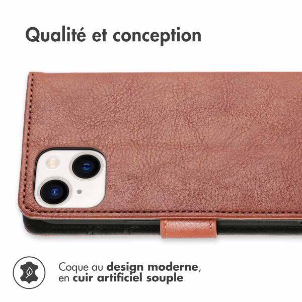imoshion Étui de télephone portefeuille de luxe Apple iPhone 15 - Marron