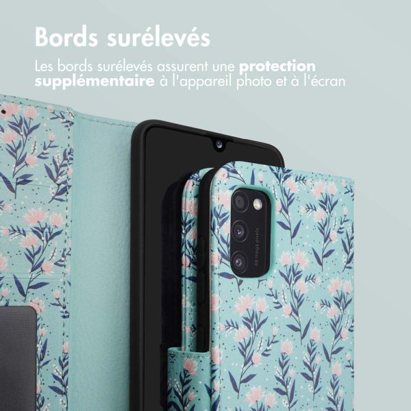 imoshion Étui de télephone portefeuille Design Samsung Galaxy A41 - Blue Flowers