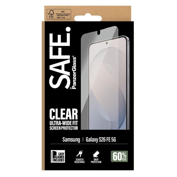 SAFE by PanzerGlass Ultra-Wide Fit Protection d’Écran avec EasyAligner Samsung Galaxy S26 FE