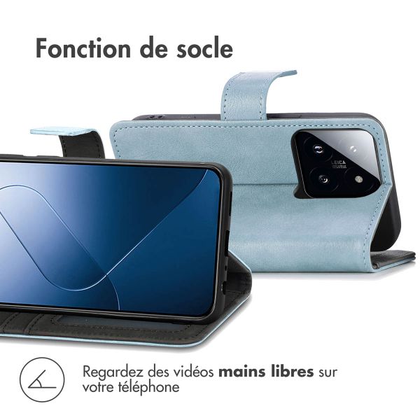 imoshion Étui de télephone portefeuille de luxe Xiaomi 14T - Bleu clair