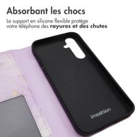 imoshion Étui de télephone portefeuille Design Samsung Galaxy S23 FE - Purple Marble