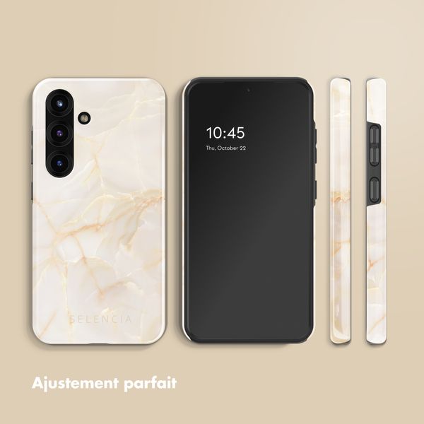 Selencia Coque arrière Vivid Samsung Galaxy S25 - Golden Beige Marble