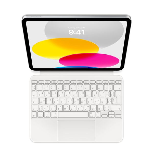 Apple Magic Keyboard Apple iPad 11 (2025) 11 pouces A16 / iPad 10 (2022) 10.9 pouces - UKRAINIEN - Blanc