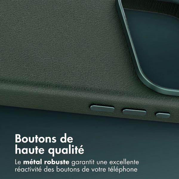 Accezz Coque arrière en cuir avec MagSafe Apple iPhone 18 Pro / 17 Pro - Cedar Green