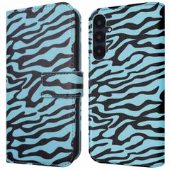 imoshion Étui de télephone portefeuille Design Samsung Galaxy A35 - Black Blue Stripes