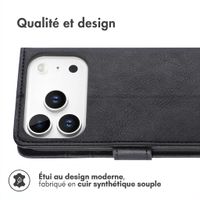 imoshion Étui de télephone portefeuille de luxe Apple iPhone 18 Pro Max / 17 Pro Max - Noir