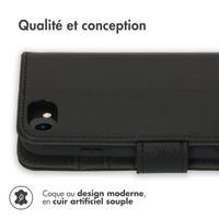 imoshion Étui de télephone portefeuille de luxe Apple iPhone SE (2022 / 2020) / 8 / 7 / 6(s) - Noir