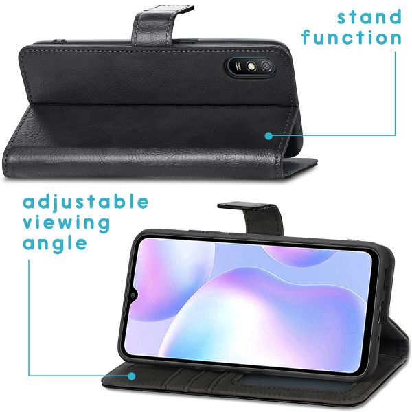 imoshion Étui de télephone portefeuille de luxe Xiaomi Redmi 9A - Noir
