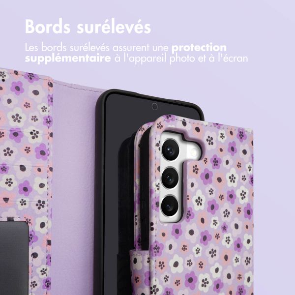 imoshion Étui de télephone portefeuille Design Samsung Galaxy S22 - Purple Flowers