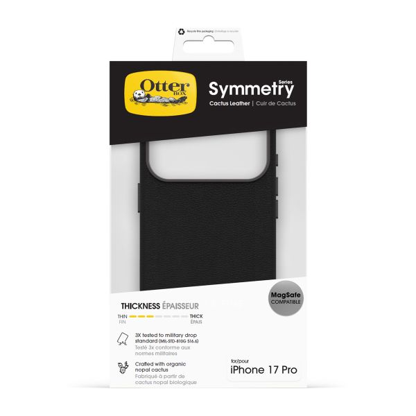 OtterBox Coque en cuir de cactus Symmetry MagSafe Apple iPhone 17 Pro - Noir Ash