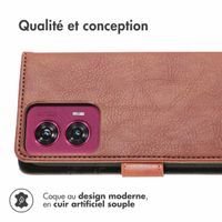 imoshion Étui de télephone portefeuille de luxe Motorola Edge 50 Fusion - Marron