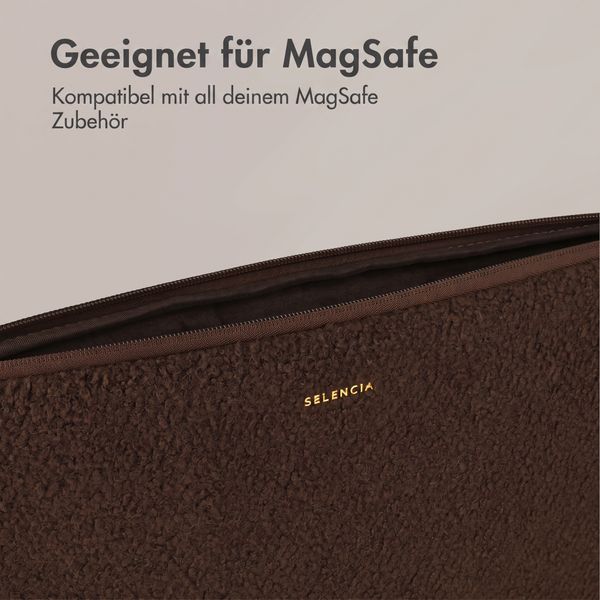 Selencia Housse laptop teddy 13-14 pouces - Choco Brown