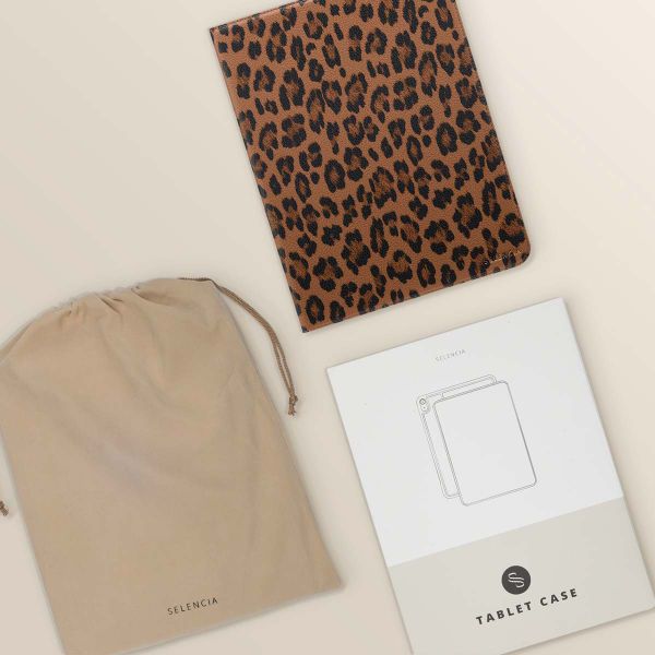 Selencia Coque tablette Sabi avec imprimé léopard Apple iPad Air 11 pouces (2026) M4 / (2025) M3 / (2024) M2 / Air 5 (2022) / Air 4 (2020) - Mocha Brown