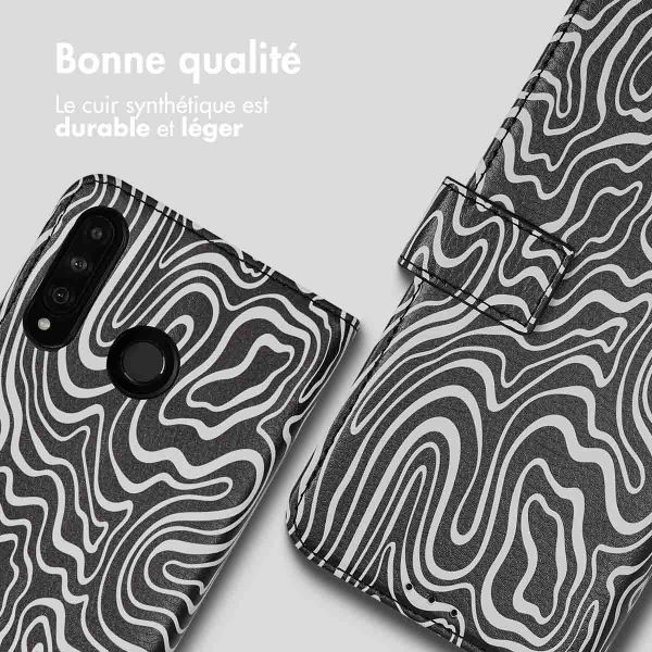 imoshion Étui de télephone portefeuille Design Huawei P30 Lite - Black And White