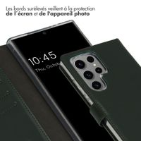 Selencia Étui portefeuille en cuir véritable Samsung Galaxy S24 Ultra - Vert