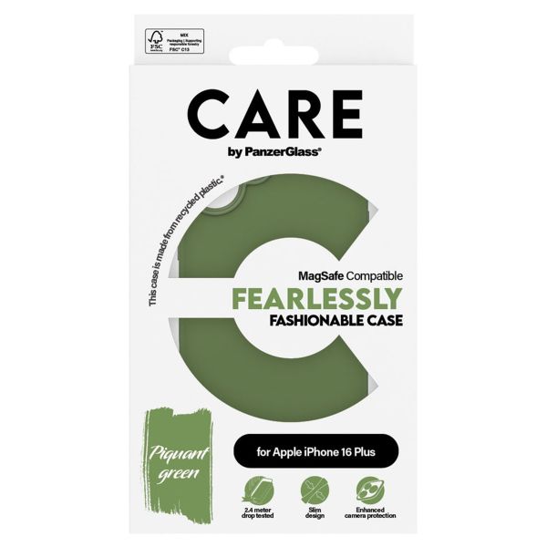 CARE by PanzerGlass Coque Fashion MagSafe Apple iPhone 16 Plus - Green