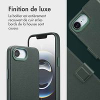 Accezz Étui de télephone portefeuille en cuir 2-en-1 avec MagSafe Apple iPhone 17e / 16e - Cedar Green