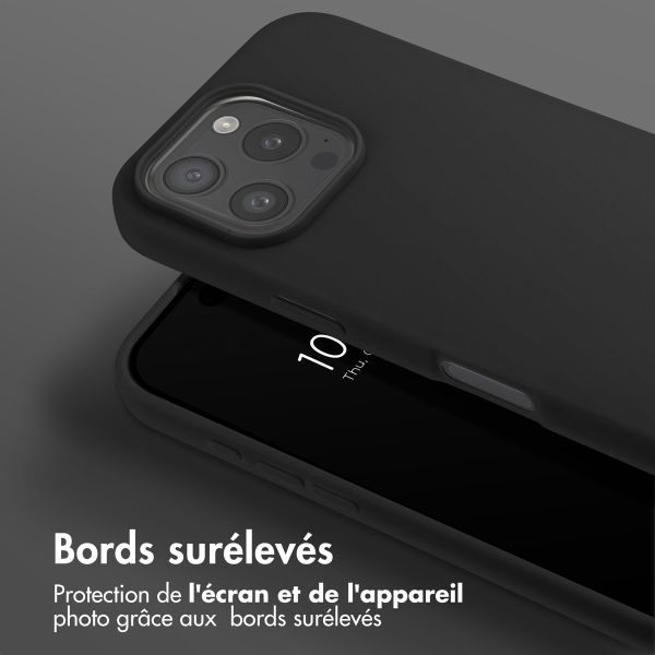 Selencia Coque silicone avec cordon amovible Apple iPhone 16 Pro Max - Noir