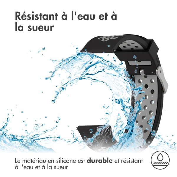 imoshion Bracelet sport silicone  - Connexion universelle 24 mm - Black / Grey