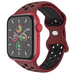 imoshion Bracelet Sport⁺ en silicone Apple Watch | 44/45/46/49 mm - Taille M/L - Wine Red & Black