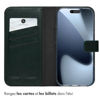 Selencia Étui portefeuille en cuir véritable Apple iPhone 17 Pro - Vert