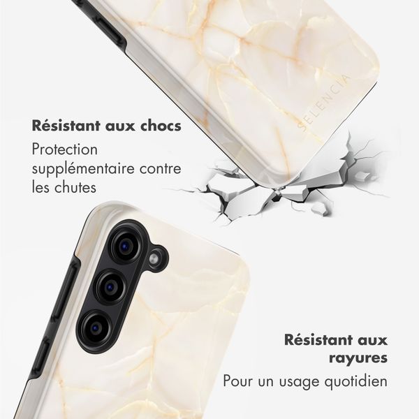 Selencia Coque arrière Vivid Samsung Galaxy S23 - Golden Beige Marble