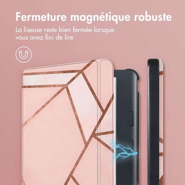 imoshion Design Slim Hard Sleepcover avec support Kobo Libra Colour - Pink Graphic