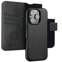 Accezz Étui de télephone portefeuille en cuir 2-en-1 avec MagSafe Apple iPhone 16 Pro - Onyx Black
