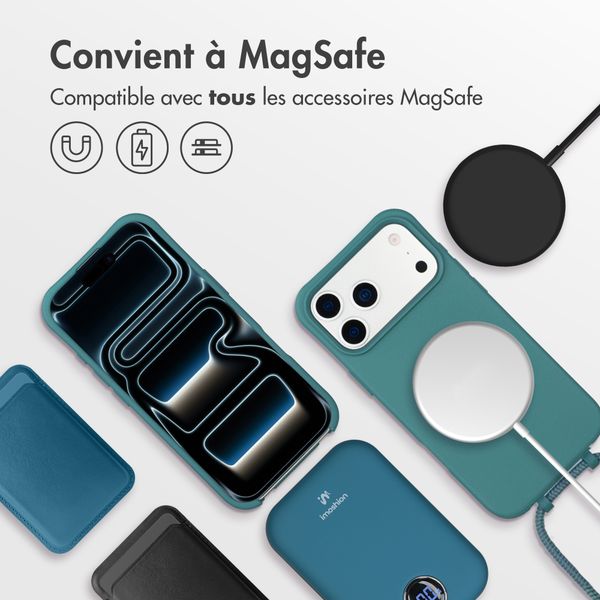 imoshion Coque arrière Color avec cordon amovible et MagSafe Apple iPhone 17 Pro Max - Vert foncé