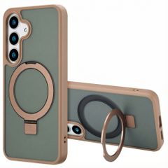Accezz Coque Ring Stand avec MagSafe Samsung Galaxy S25 - Marron