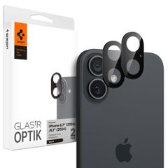 Spigen Optik Lens Protector - Protection complète de la caméra (lot de 2) Apple iPhone 16 / 16 Plus - Black