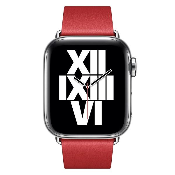 Apple Bracelet Leather Band Modern Buckle Apple Watch | 38/40/41/42 mm - Taille S - Scarlet Red