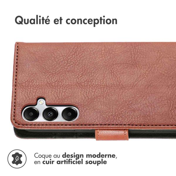 imoshion Étui de télephone portefeuille de luxe Samsung Galaxy A15 (5G/4G) - Marron